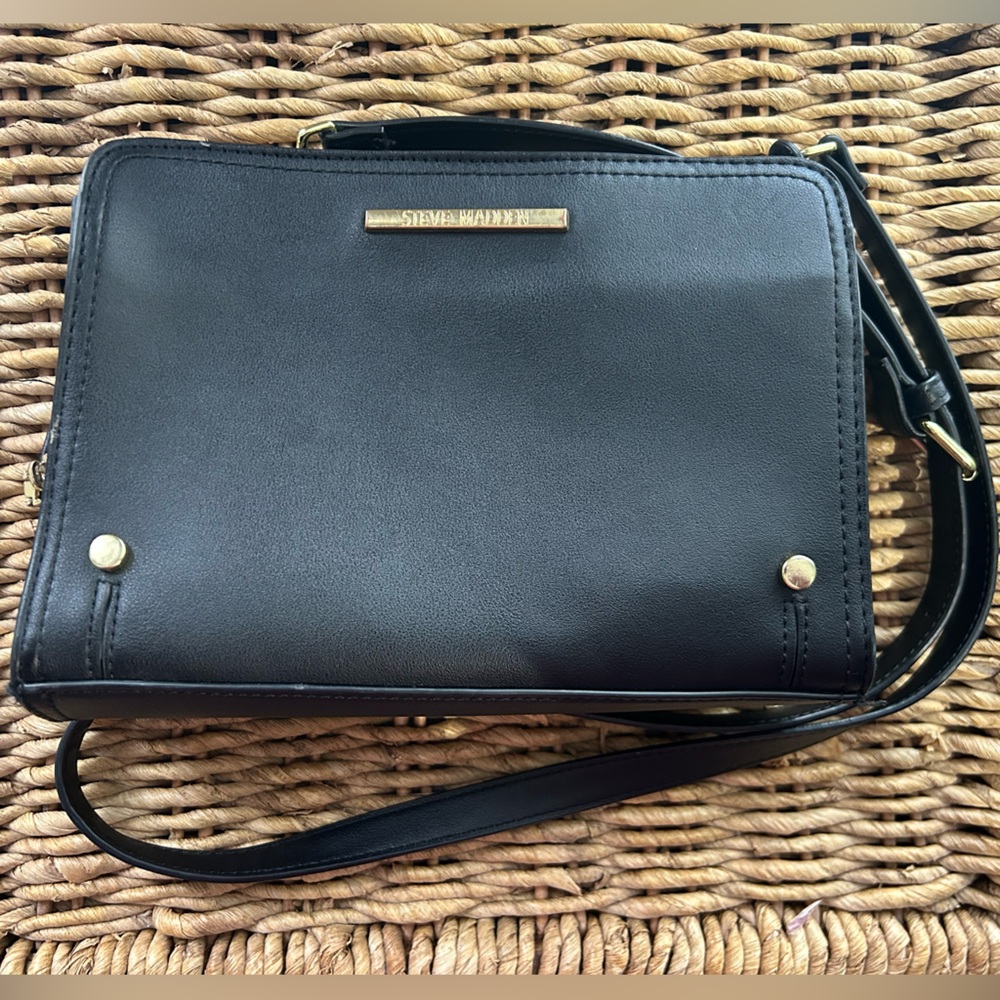 Steve Madden Black Bag with Gold Hardware